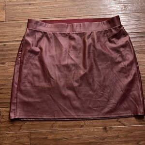 Torrid Womens Plus High Waist Coated Ponte Mini Skirt Burgundy Size 3X (22/24)
